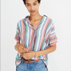 Madewell courier button back in festival stripe